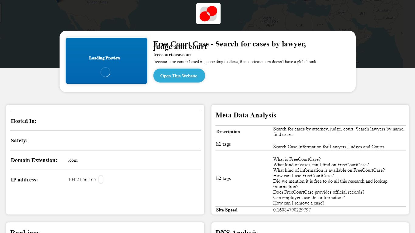 Free Court Case - Search for cases by lawyer, judge and court